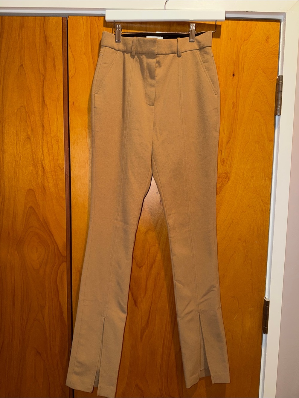 A.L.C. Camel Split-Hem Bootcut Trousers
